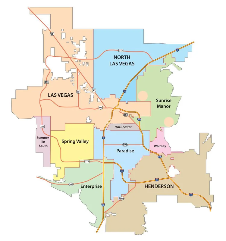 Las Vegas Valley service area map