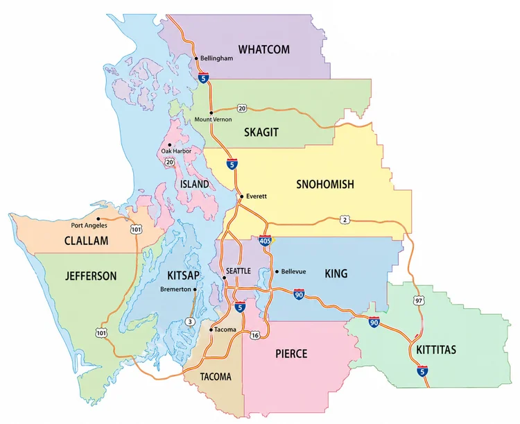 Western Washington service area map